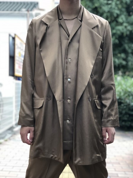 【Décor du tissu】Rayon Double-breasted Jacket
