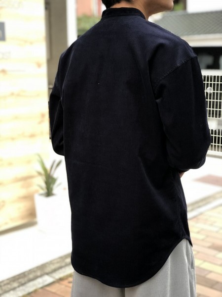 【Décor du tissu】Wide-wale corduroy pullover shirt
