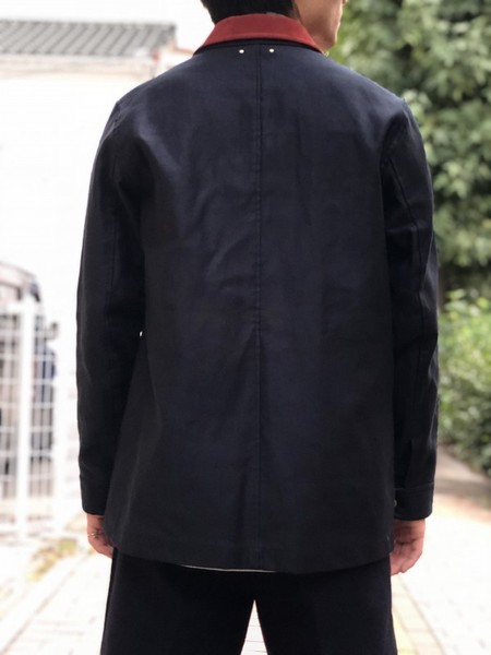 【Décor du tissu】Color stitch coverall jacket