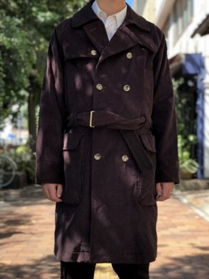 【Décor du tissu】Wide-wale corduroy Trench coat